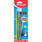 MAPED Color'Peps Synthetic Paint Brushes, 4 Pack